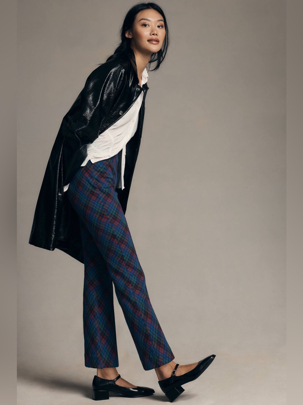 Anthropologie Maeve The Margot Kick-Flare Cropped Pants Plaid Edition Size XS - Picture 5 of 16